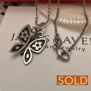 ❌SOLD❌ JAMES AVERY 925 STERLING SILVER MARIPOSA BUTTERFLY CHARM W/ 20” SPIGA
